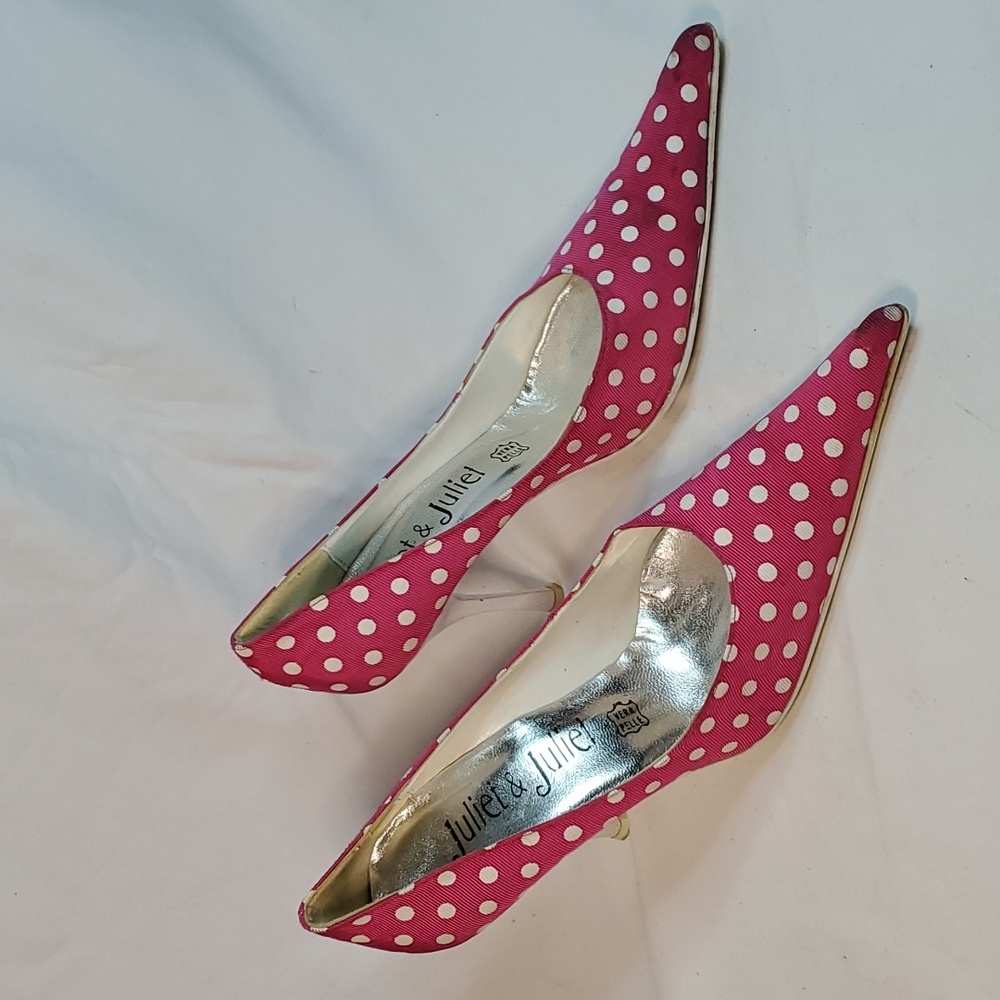 Pink polka dot size 38 high heels